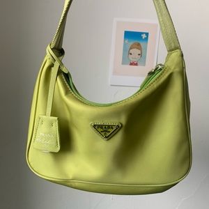 Prada green nylon shoulder bag 2000s Y2K